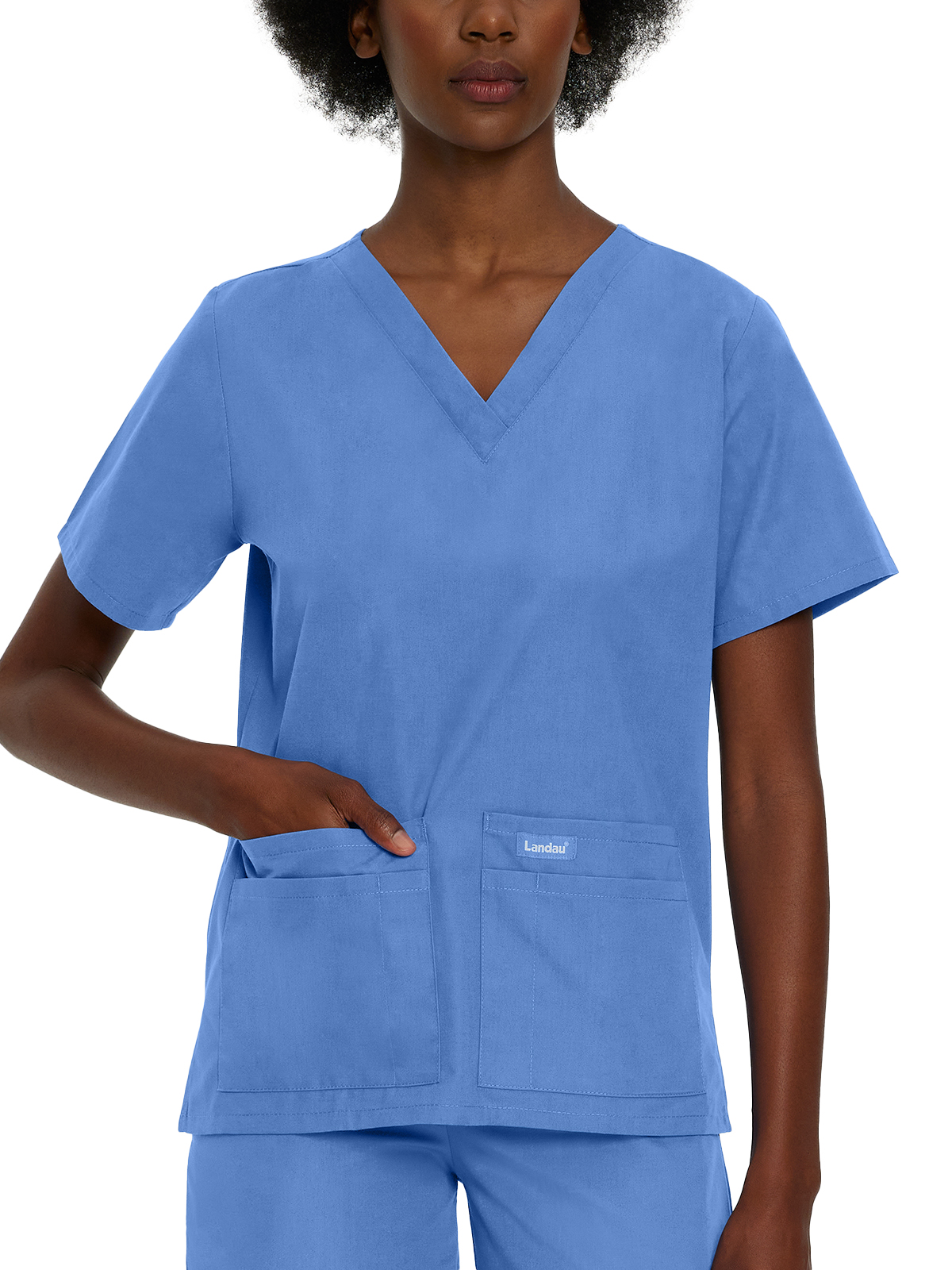 Landau - Essentials - Women's Four-Pocket Durable V-Neck Top 7