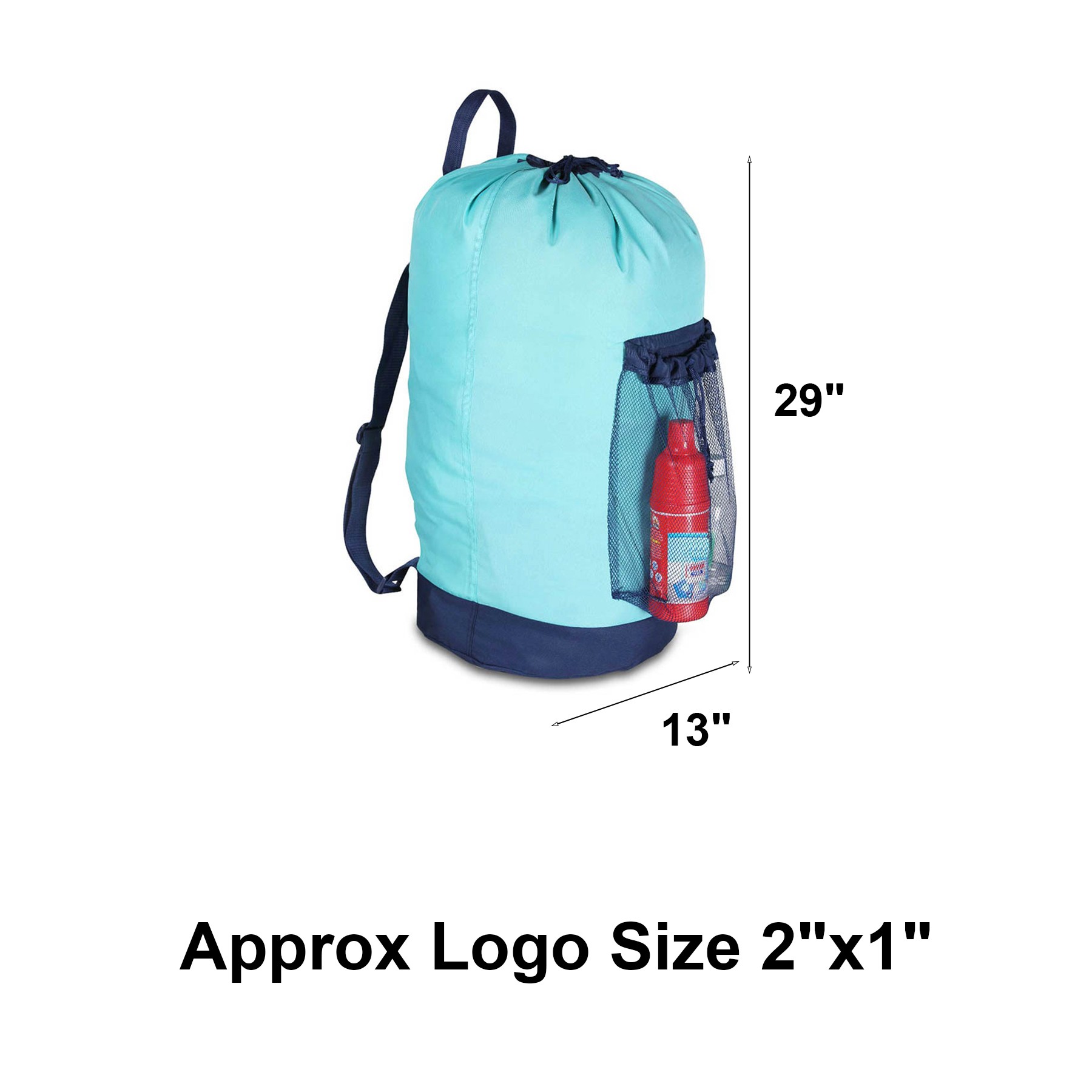 Shoulder Strap Mesh Pocket Laundry Backpack 2