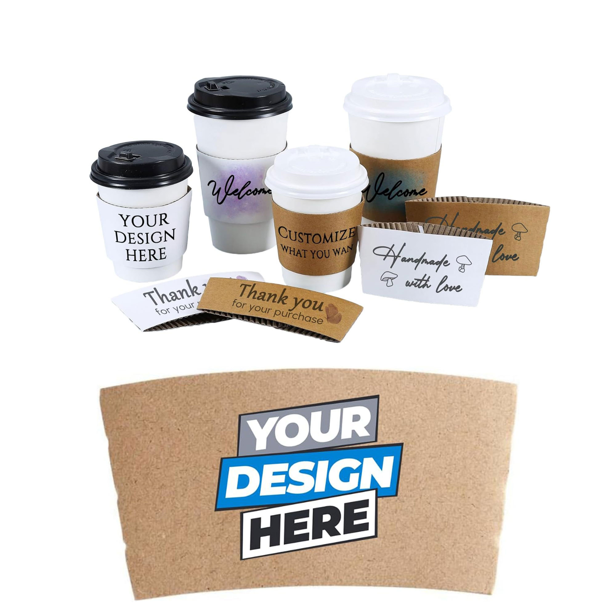 Custom Corrugated Paper Coffee Cup Sleeve 3