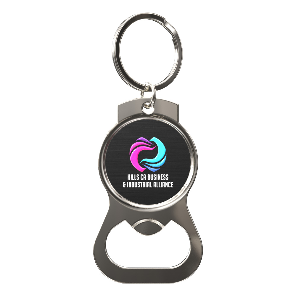 Vibraprint® Round Dog Tag Bottle Opener Key Tag