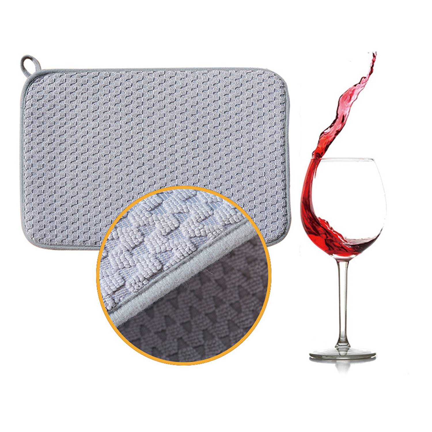 Ultra Absorbent Reversible Microfiber Polyester Dish Mat 5