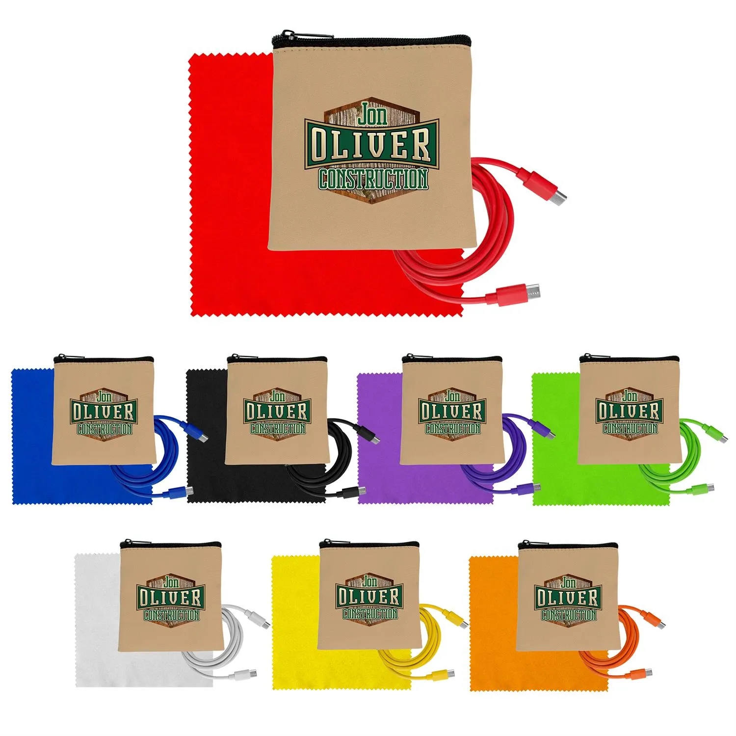 Tan Executive C to C Cable & Cloth Set