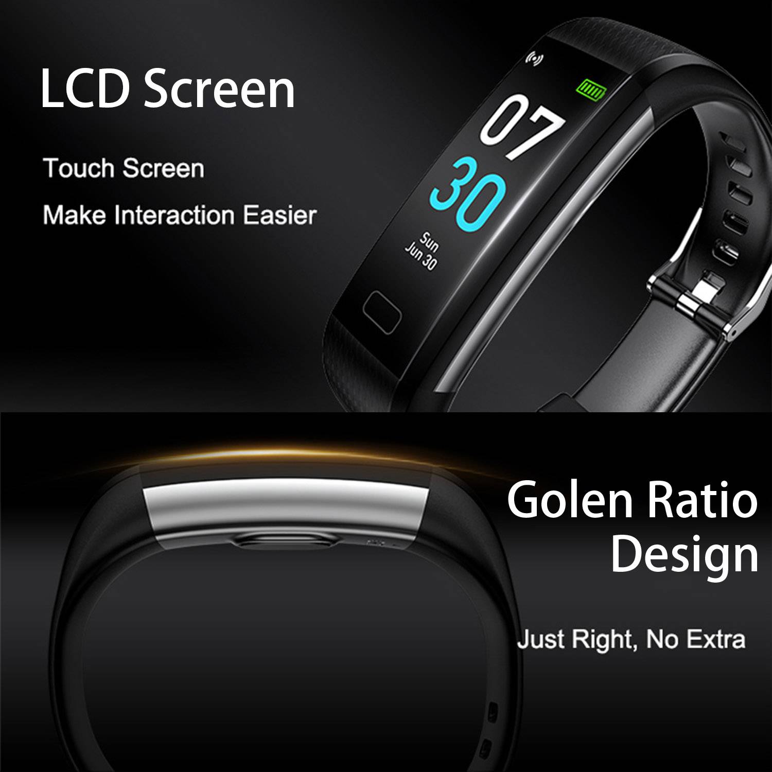 Waterproof Heart Rate Steps Sleep Tracker Watches 3