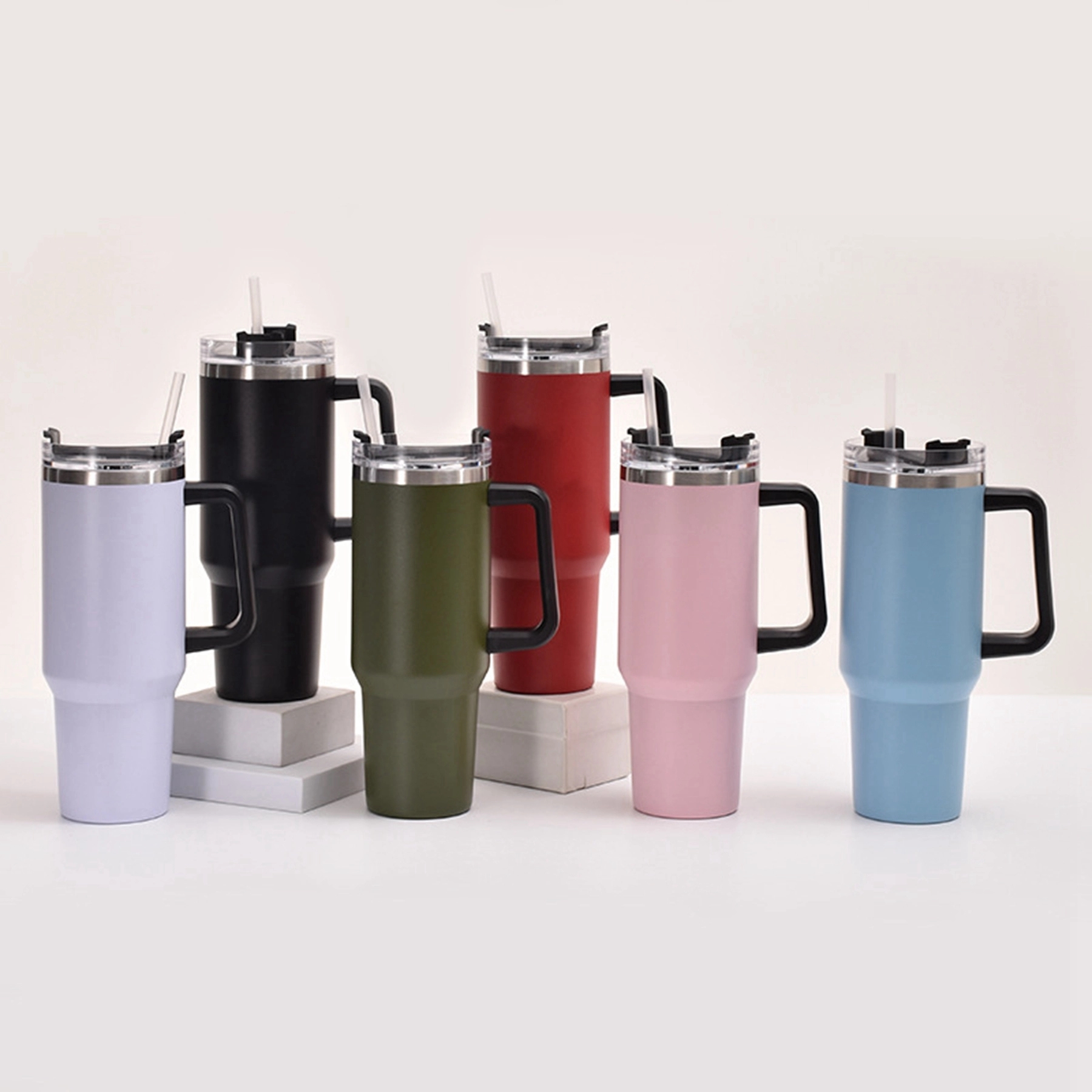 30 Oz. Vacuum Stainless Steel Tumbler with Handle & Straw 7