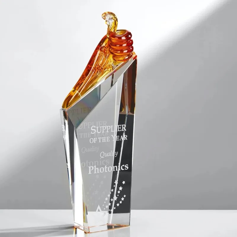 Crystal Thumbs Up Trophy 3