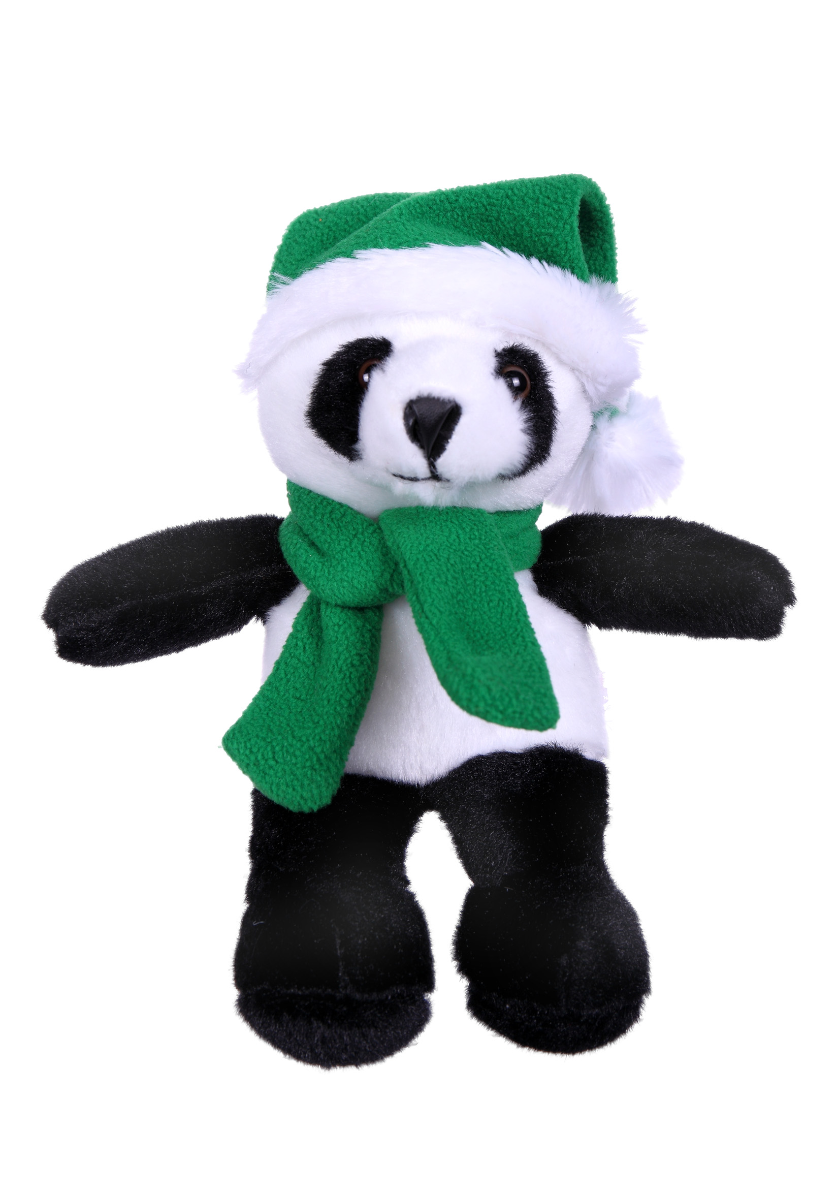 Soft Plush Stuffed Panda with Christmas Hat and Scarf
