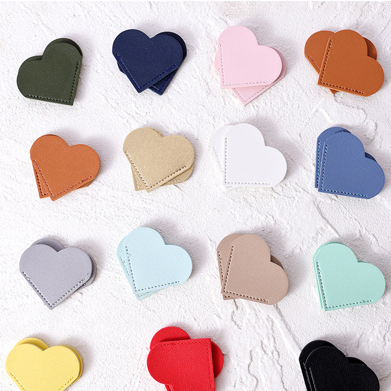 PU Leather Heart Bookmark 5