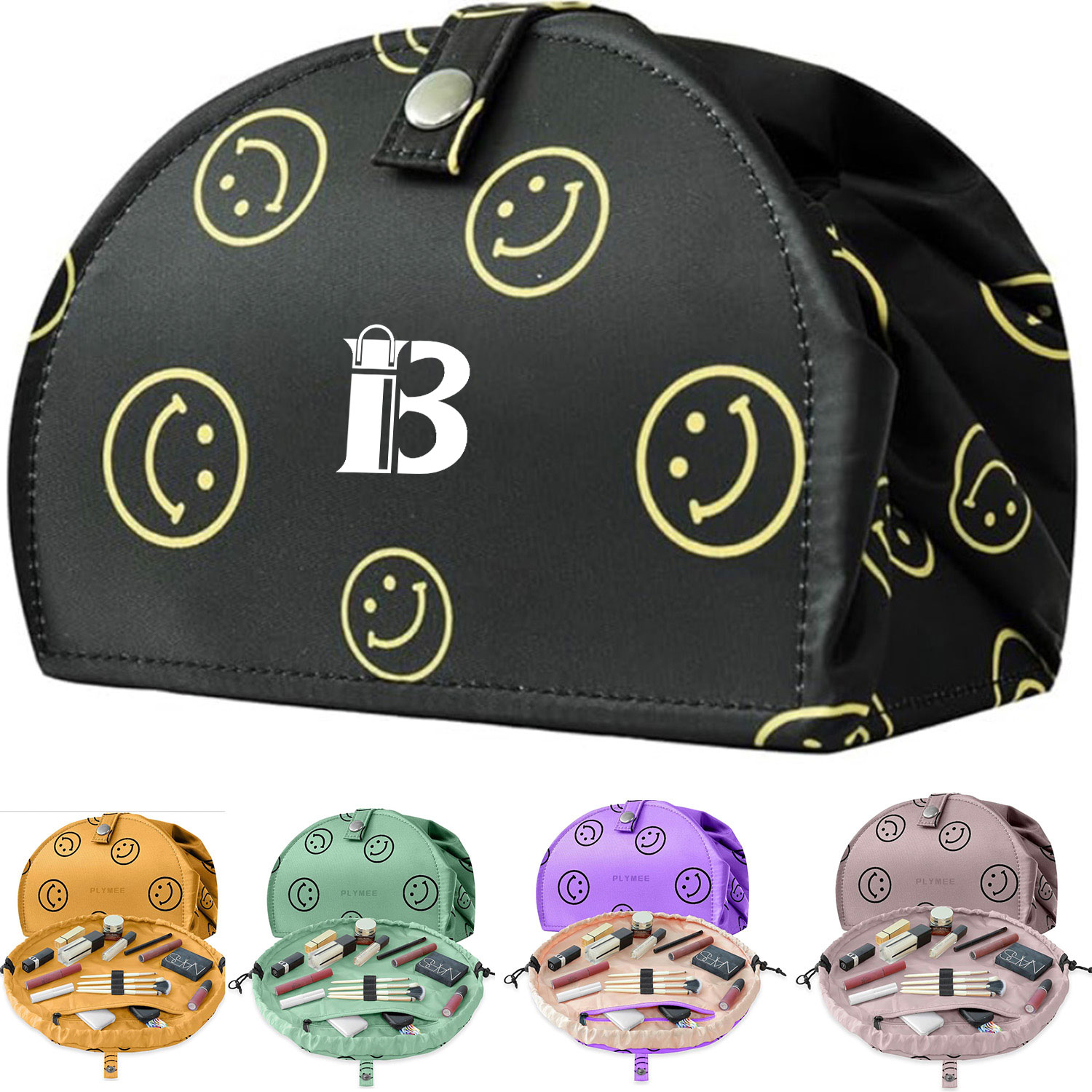 Drawstring Makeup Bag Open Lay Flat 1