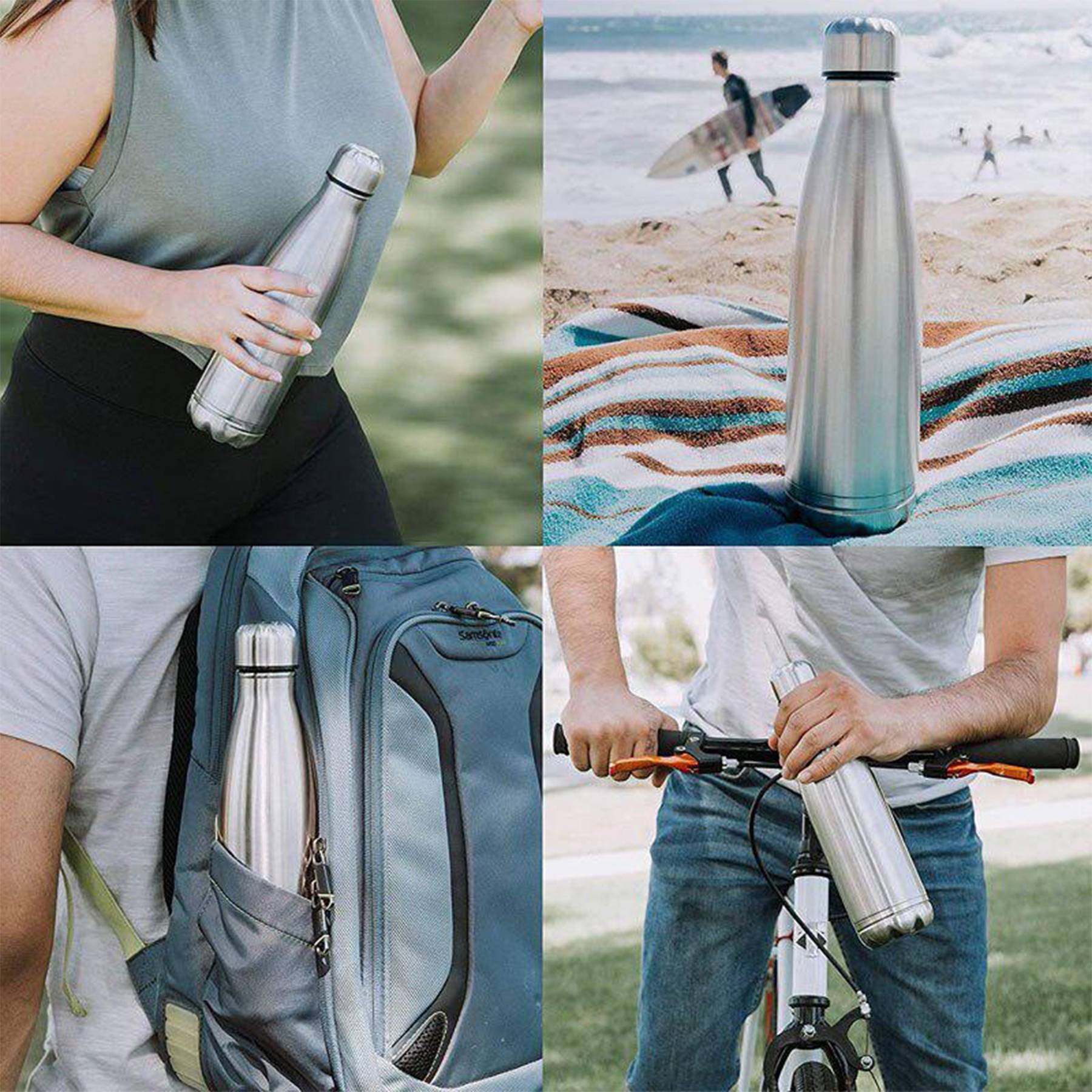 Stainless Steel Water Bottle With Private Money Box 2