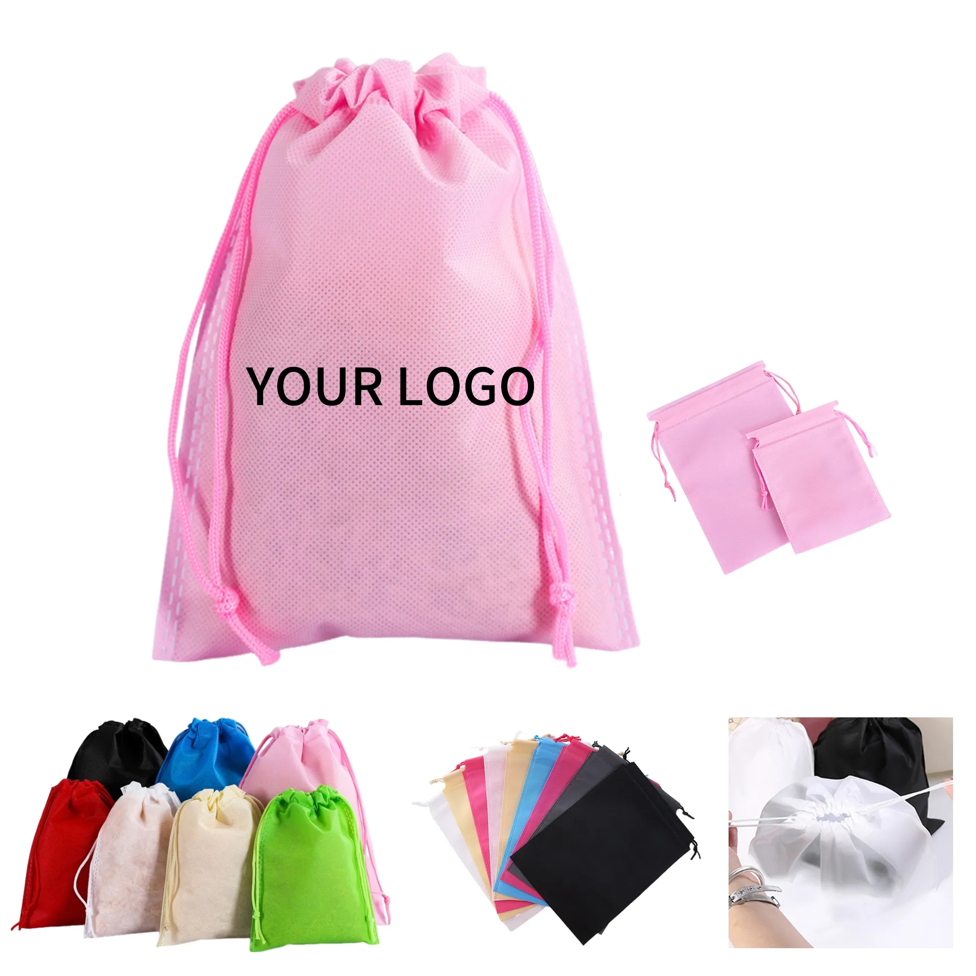 Foldable Non Woven Drawstring Sports Backpack 3
