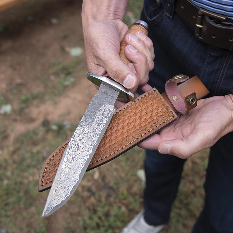 Honor - Damascus Stacked Leather Survival Knife 3
