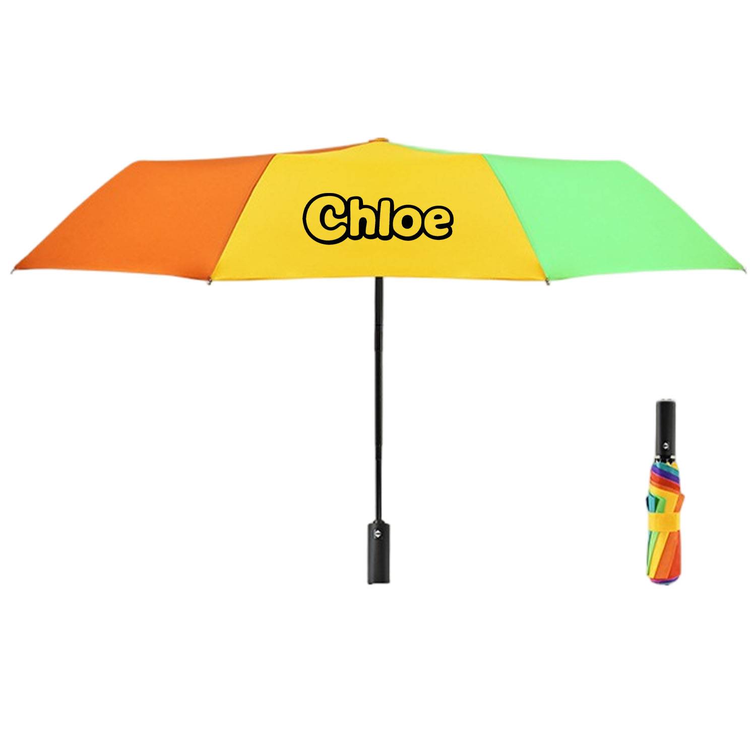Automatic Windproof Folding Rainbow Umbrella 2