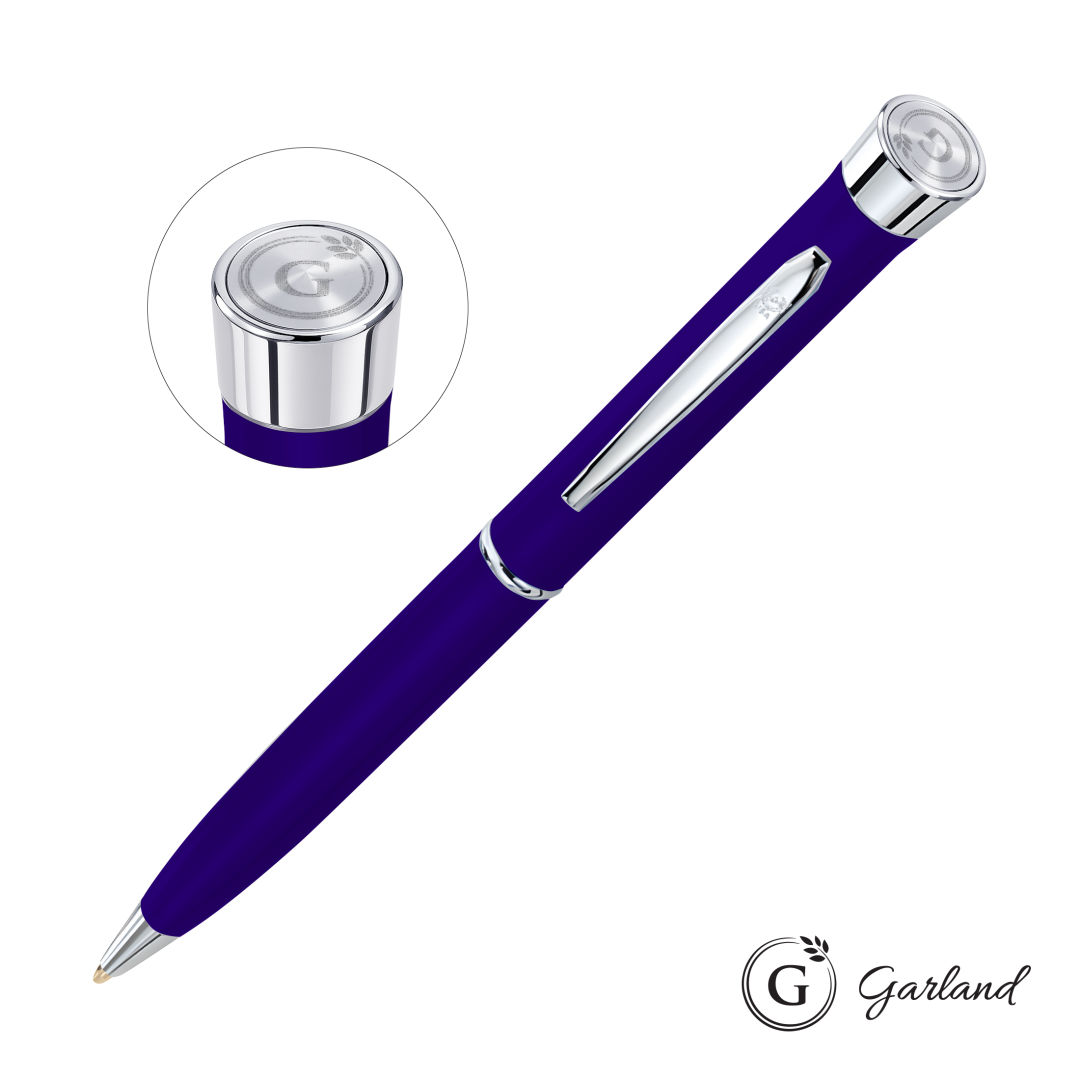 Garland® Color Matte Emblem Twist Ballpoint Pen - Chrome 15