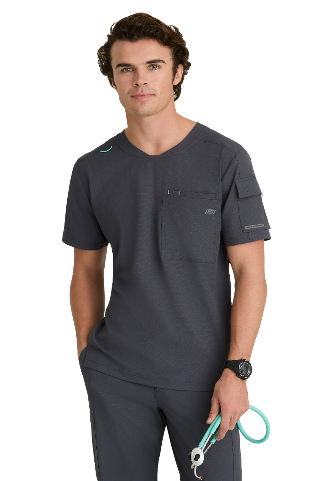 Skechers Ripstop Collection - Men's Three-Pocket Round Neck Station Scrub Top 8