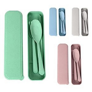 Wheat Straw Kids Cutlery Set with Spoon Fork Chopsticks 12