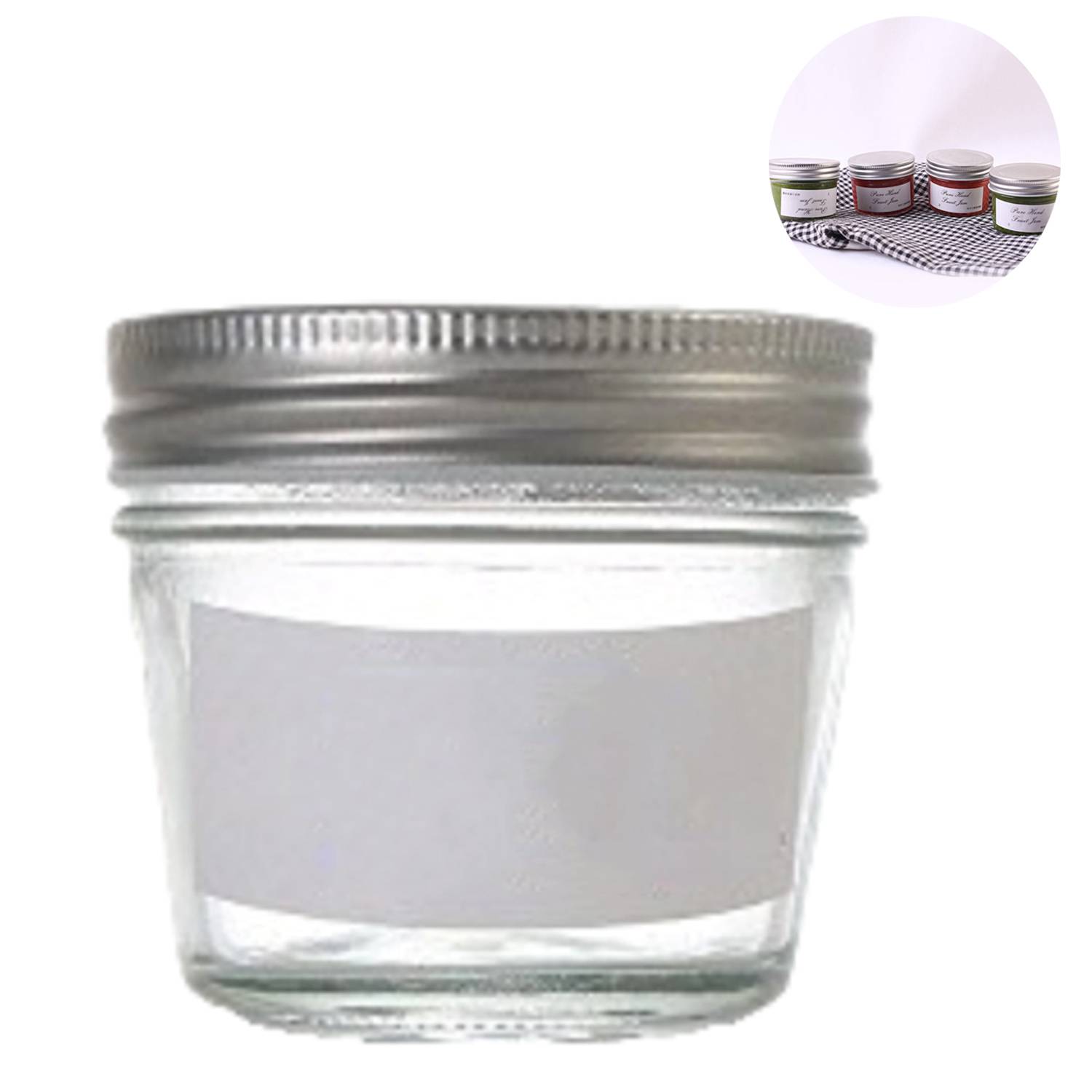 3oz Glass Mason Jar w/ Airtight Lid 6