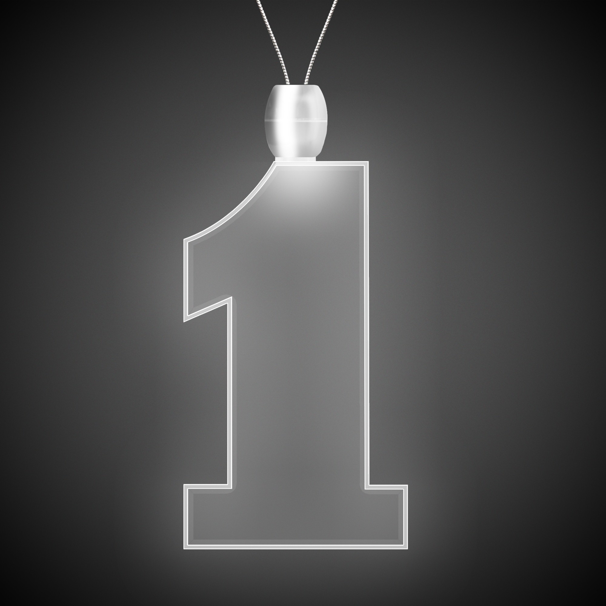 White 1" #1 LED Light Up Pendants