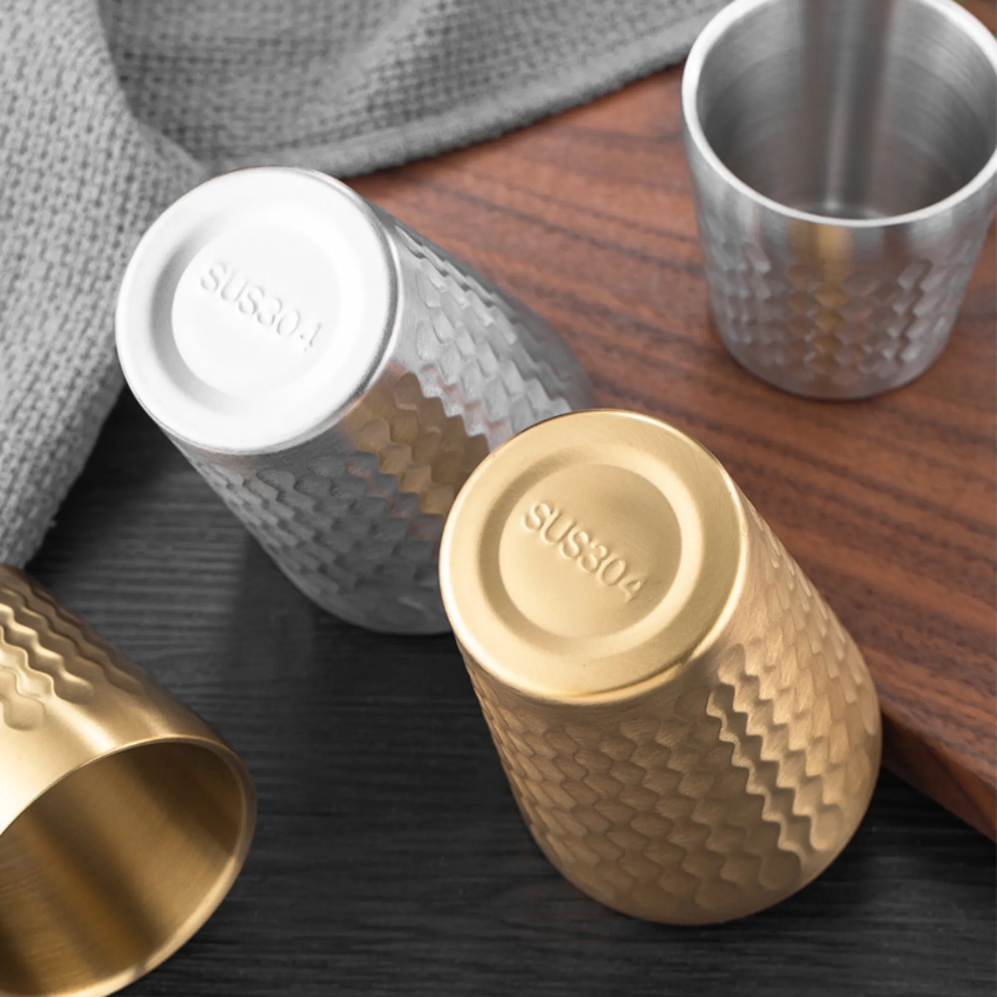 Stainless Steel Stackable Beer Cup 6 oz 22 oz 7