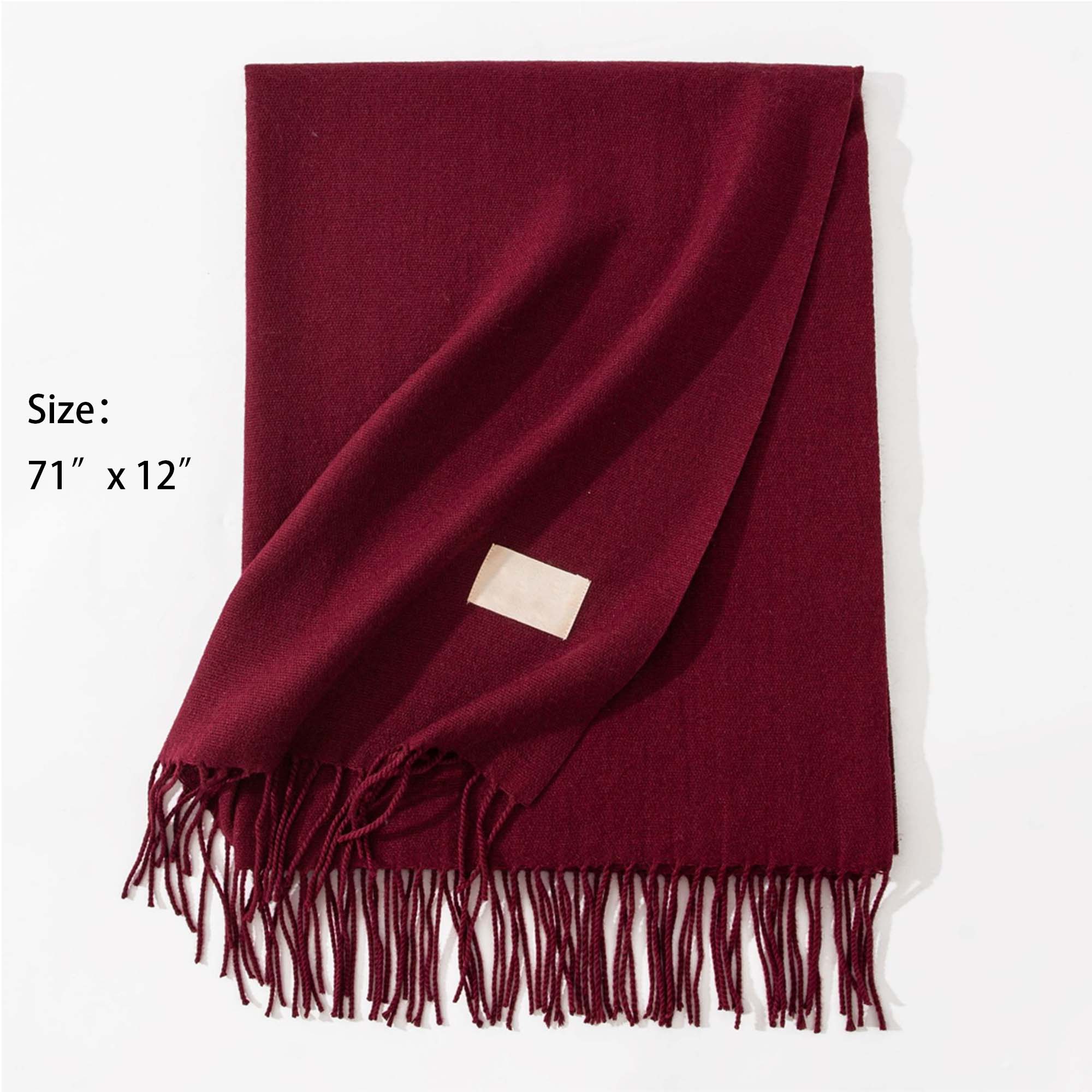Autumn Winter Polyester Solid Color Scarf 2