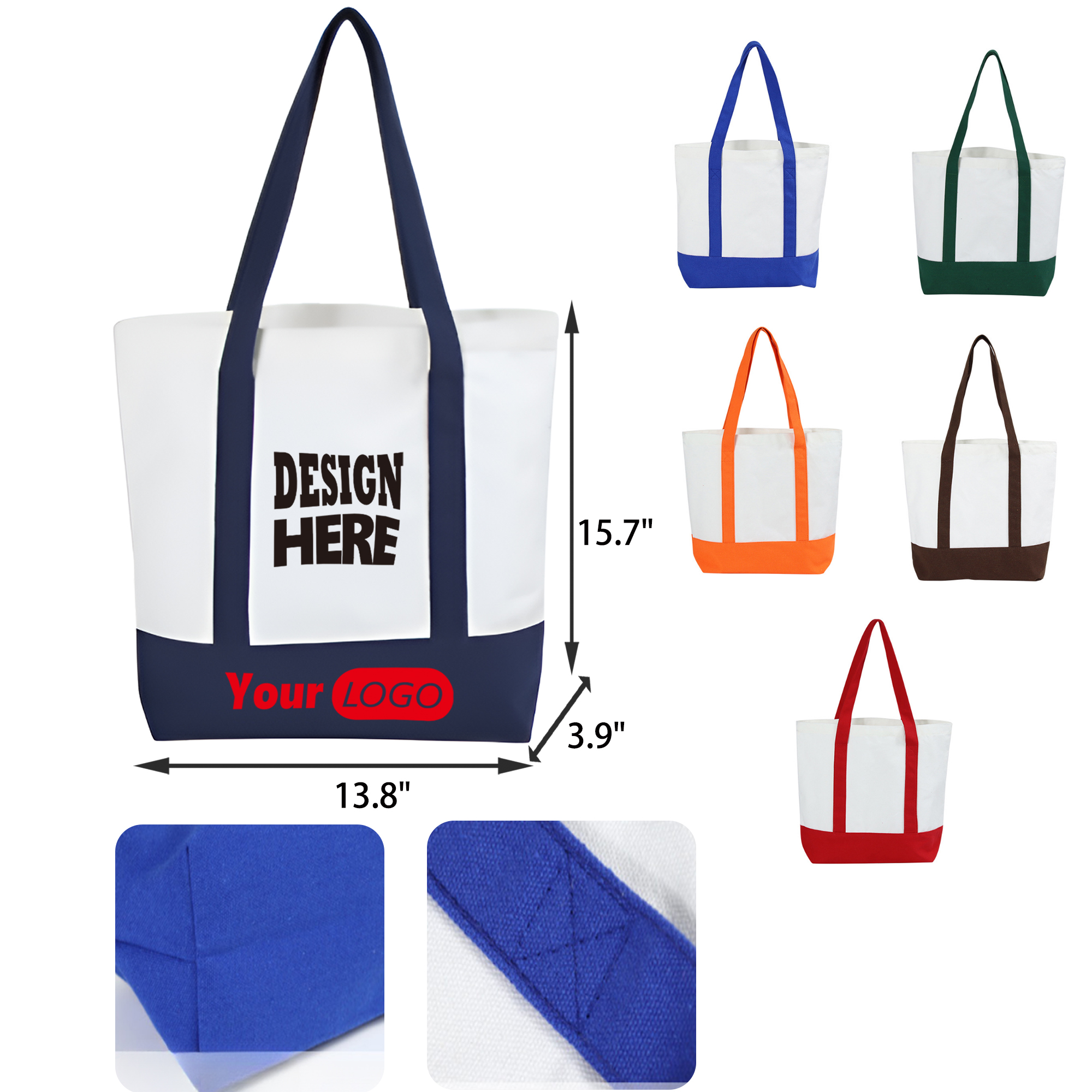 MOQ 30 PCS Stylish Colorful Canvas Tote Bag, custom tote bag with logo imprint 4