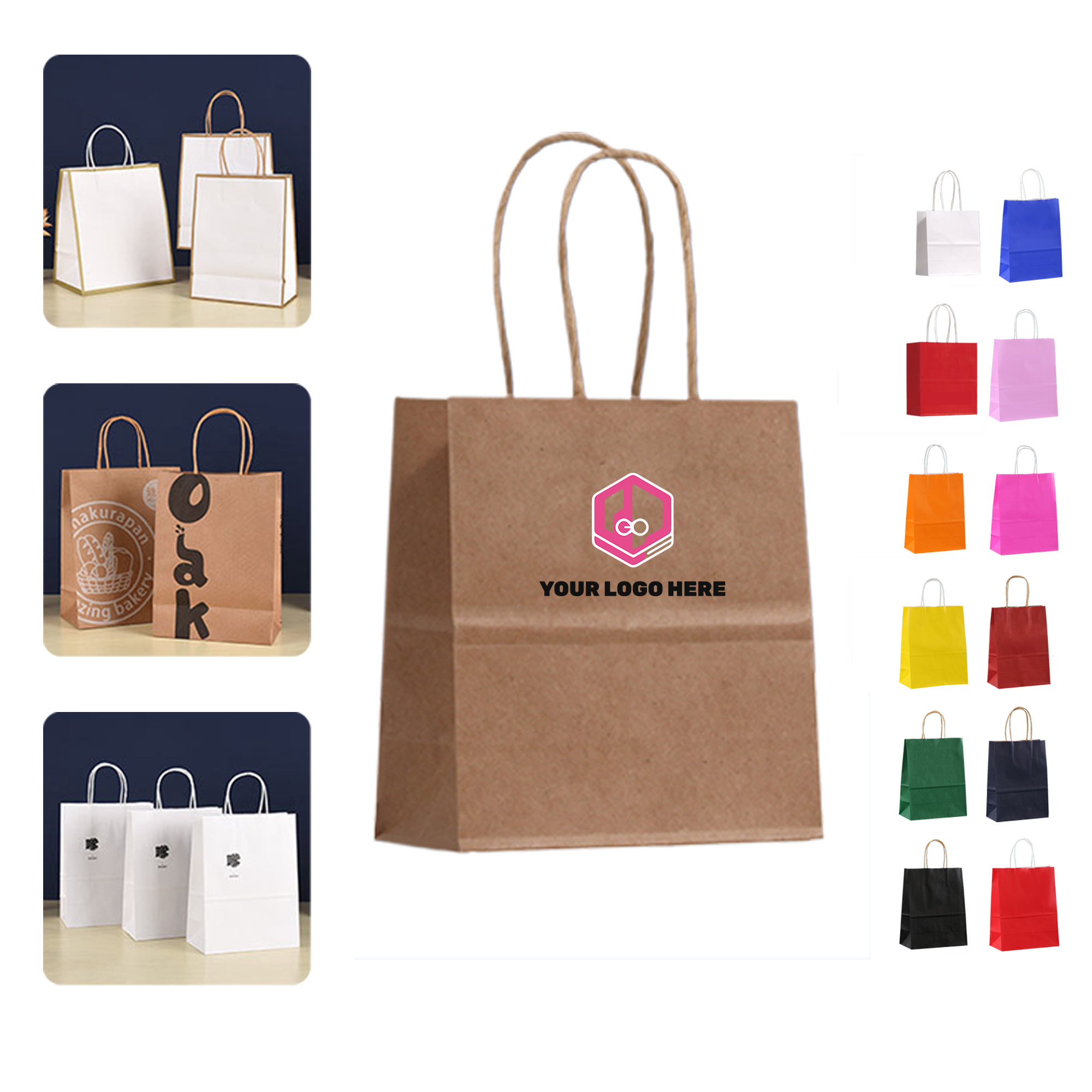 Personalized Kraft Paper Bag with Handles 1