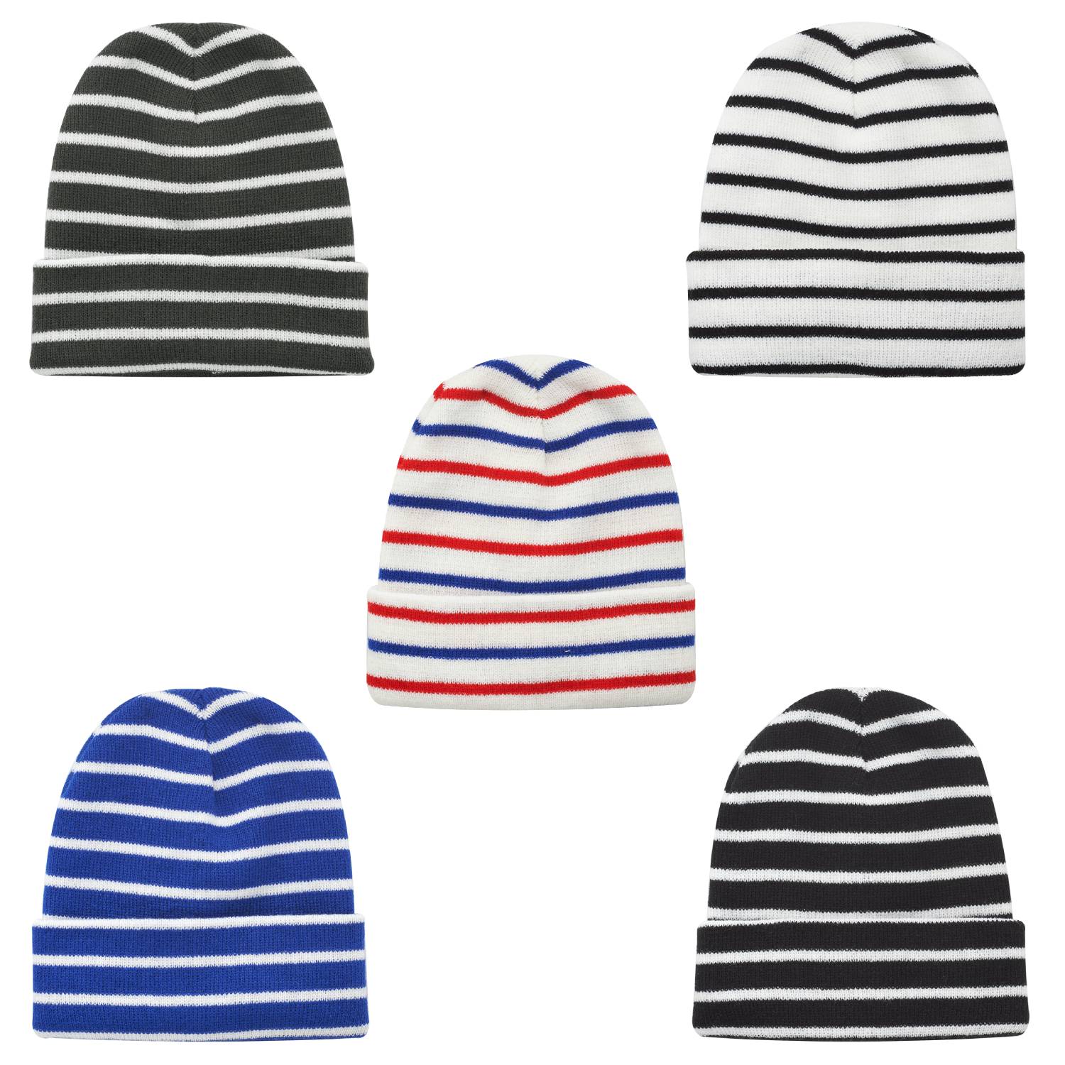 Striped Acrylic Knitted Beanie 8