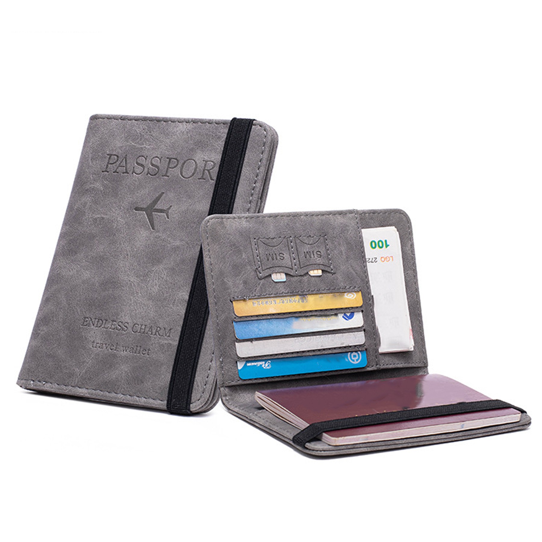 Pu Leather Passport Holder Cover Wallet 2