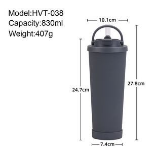 28oz Stainless Steel Portable Tumbler With Straw 2