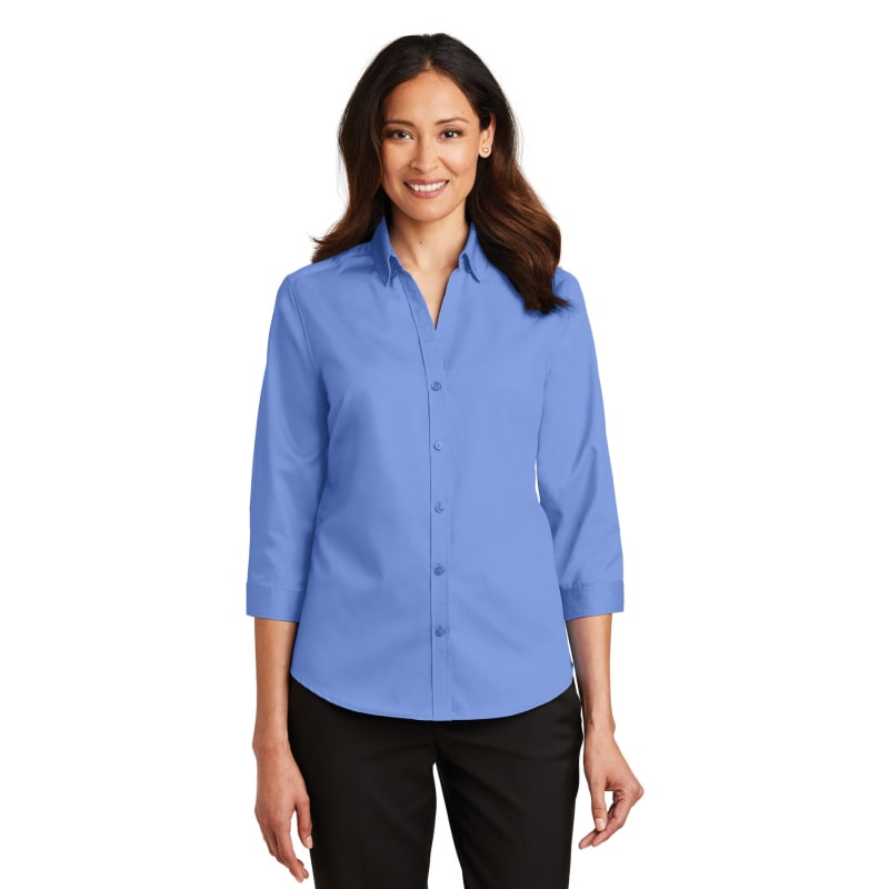 Port Authority Ladies 3/4-Sleeve SuperPro Twill Shirt. 24