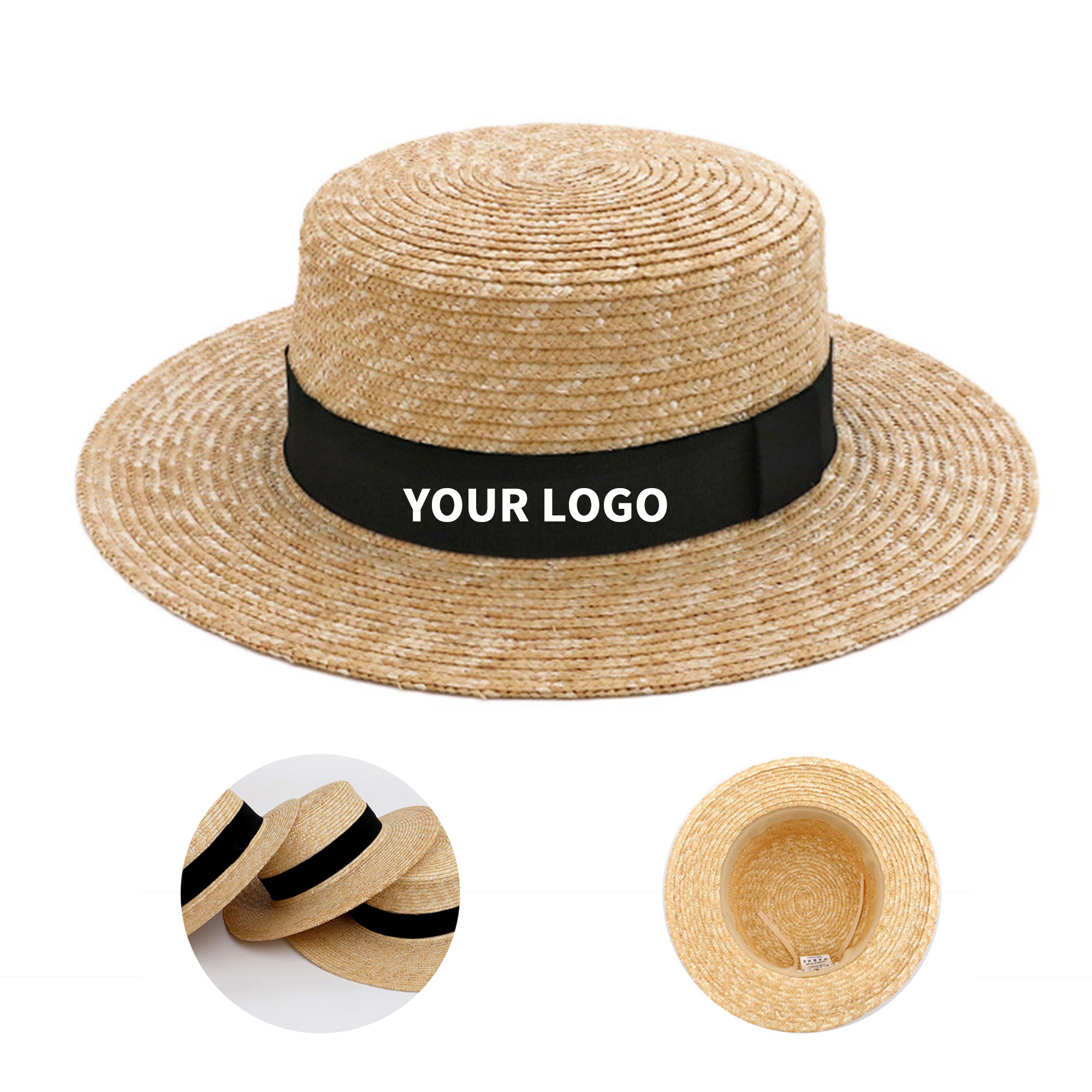 Wide Brim Straw Fedora With Ribbon Band 2