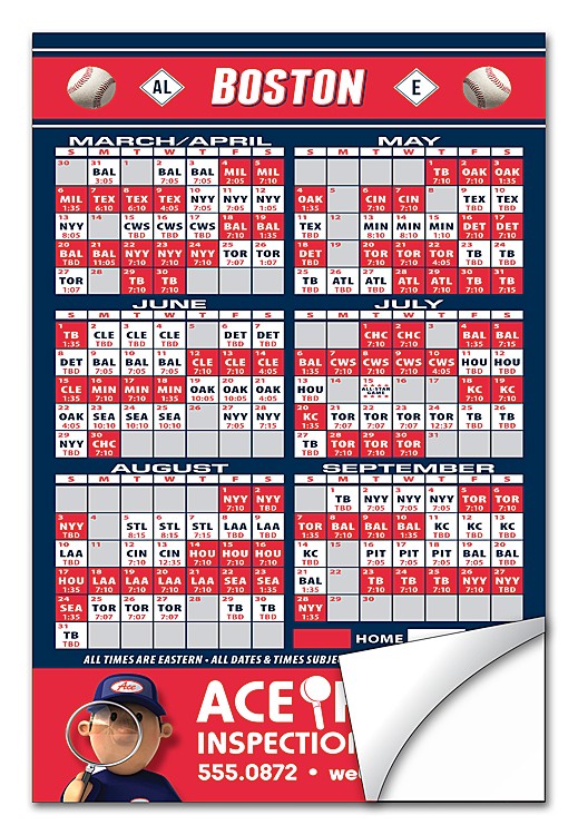 Baseball Schedule Sticker / Decal - UV-Coated Vinyl - 4x6 Rectangle Shape
