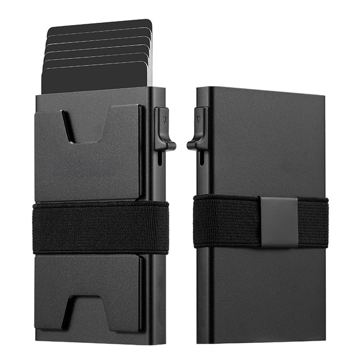 RFID Blocking Pop Up Aluminum Card Holder w/ Elastic Strap 8