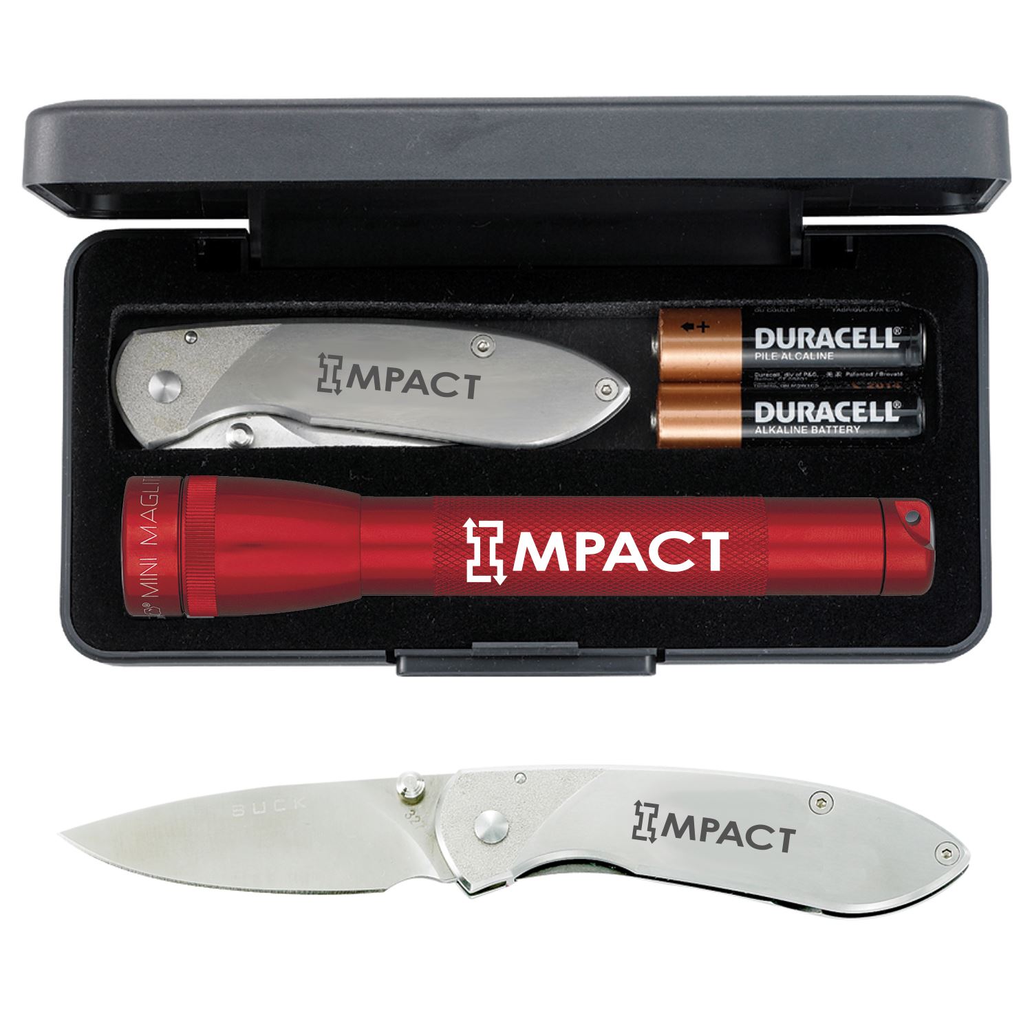 "AA" Mini Maglite® With Buck® “Nobleman” Knife 5