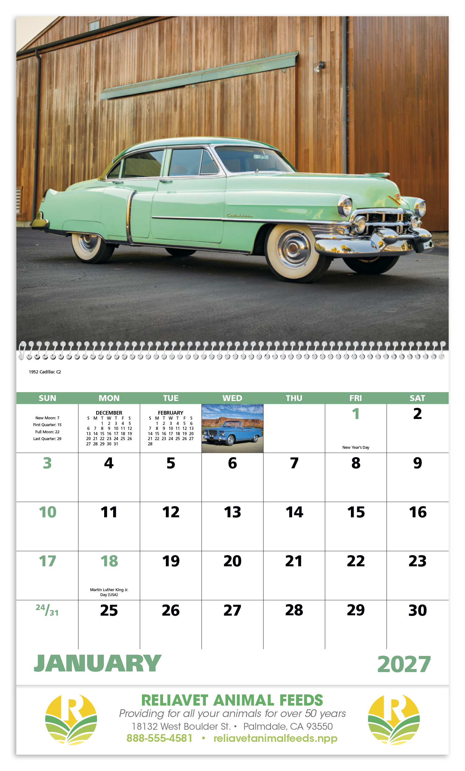 Good Value™ Classic Autos - Spiral Calendar 63