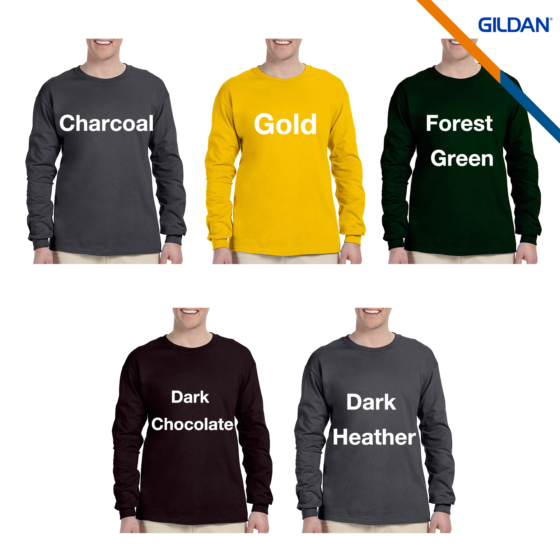 Gildan® 6.1oz 100% Cotton Preshrunk Long Sleeve T-Shirts 5