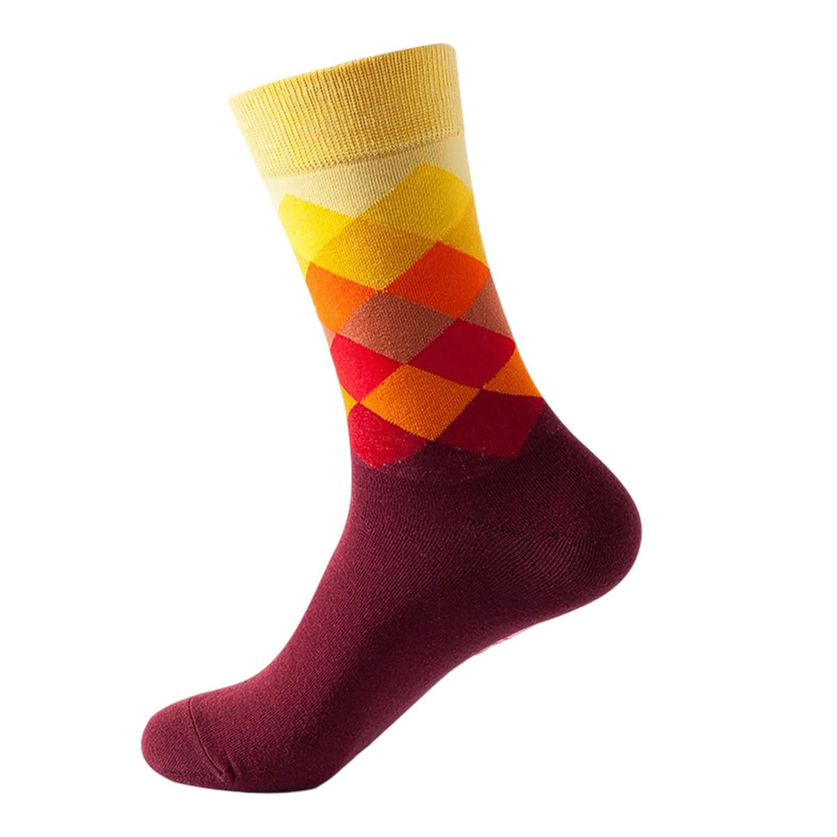 Cotton Crew Socks with Jacquard Pattern 93