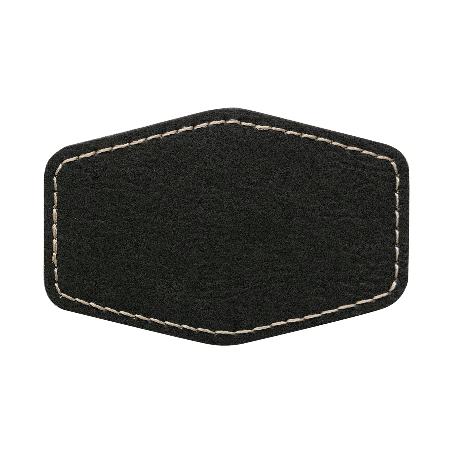 3" x 2" Leatherette Hexagon Patch with Adhesive 2