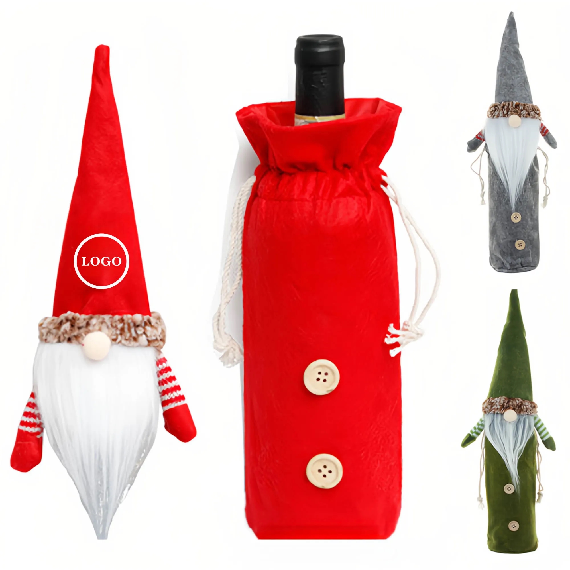 Christmas Gnome Wine Bottle Cover 4