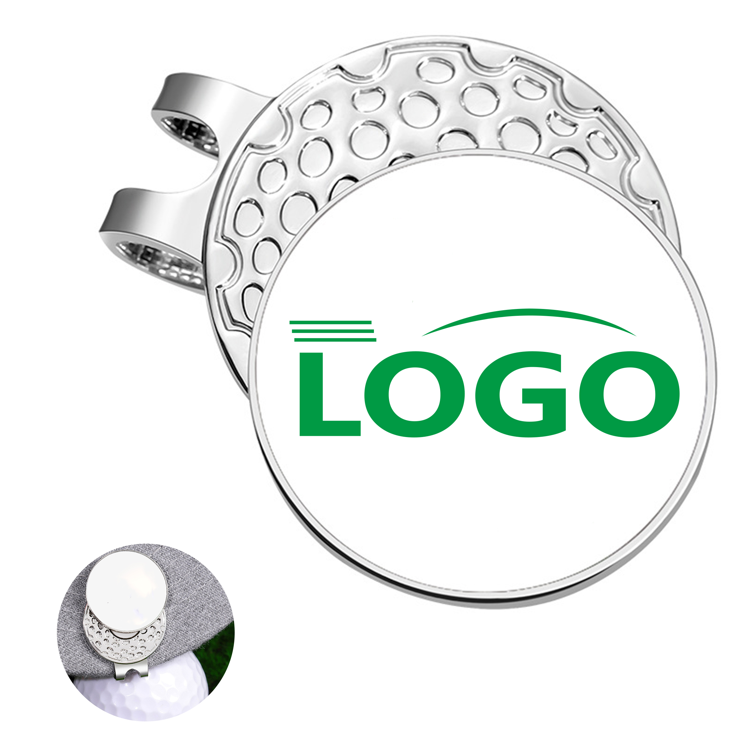Stainless Steel Golf Hat Clip with Ball Marker 4