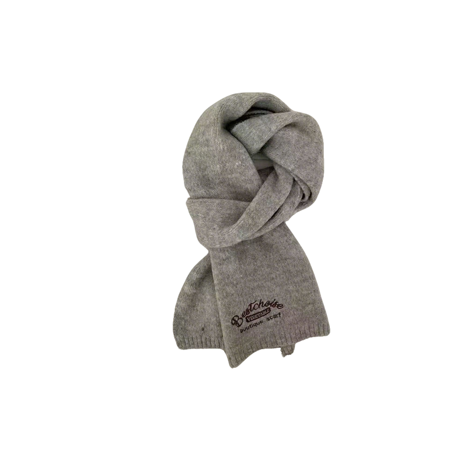 Knitted Cashmere Winter Scarf Embroidered 63 x 9" 14