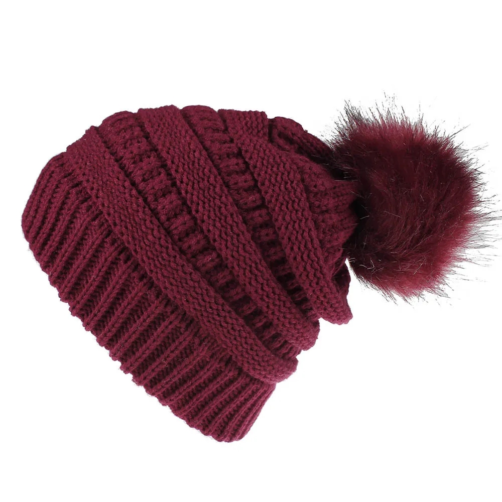 Custom Thick Knitted Multiple Color Blend Beanie Winter Hat 7