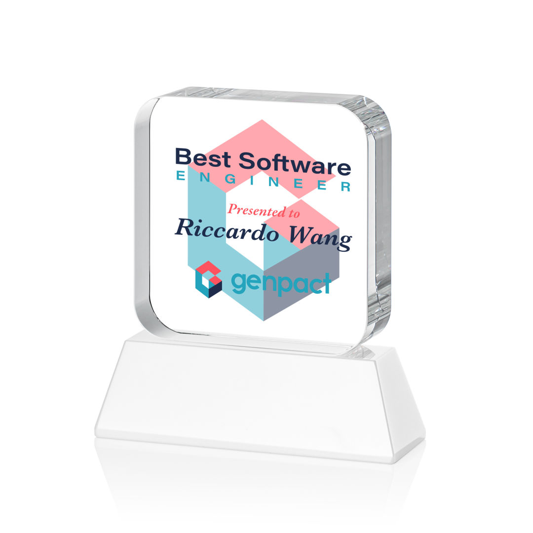 Flamborough VividPrint™ Award on Base - White 6