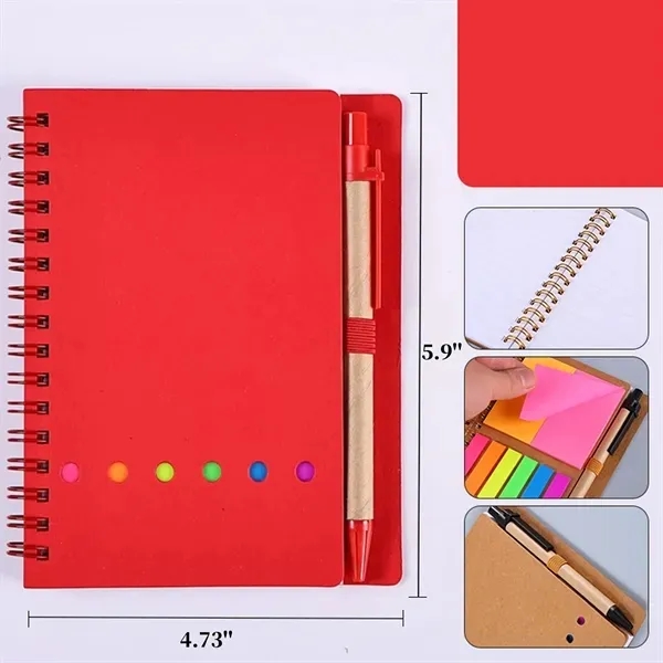 Spiral Notebook Set with Pen and Sticky Notes 10