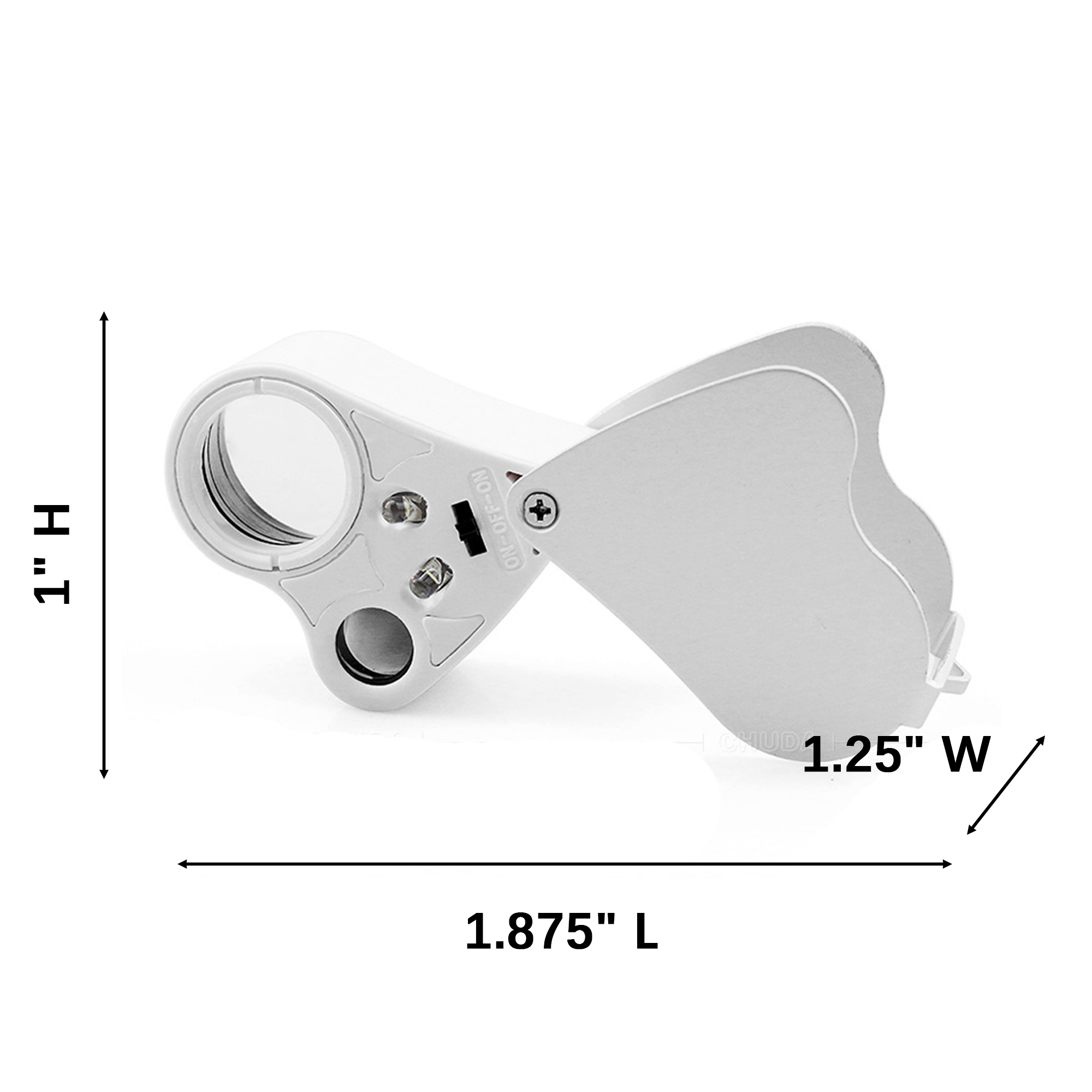 Folding Jewelry Loupe With Dual LED 30X 60X 1.88" x 1.25" x 1" 3
