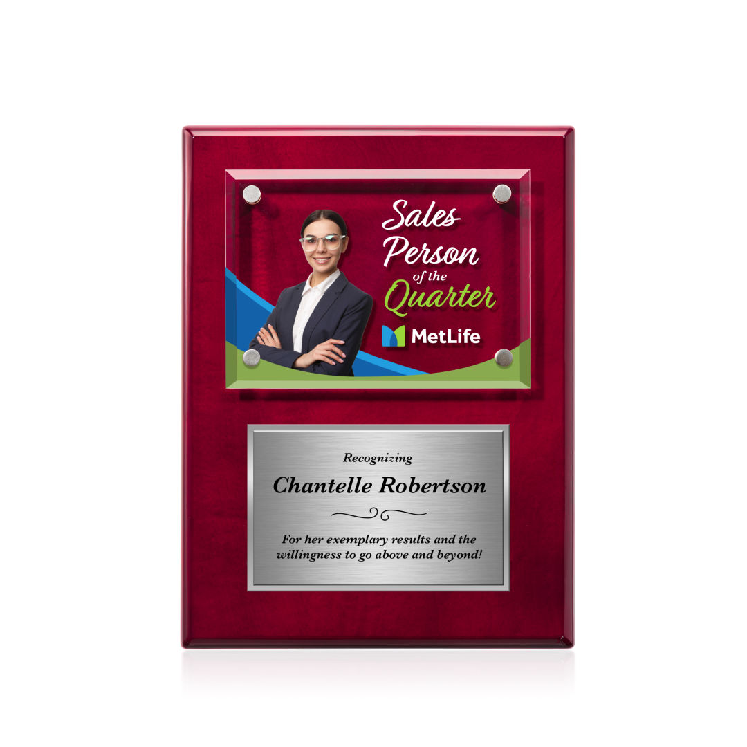 Gossamer VividPrint™ Plaque - Rosewood/Silver 6