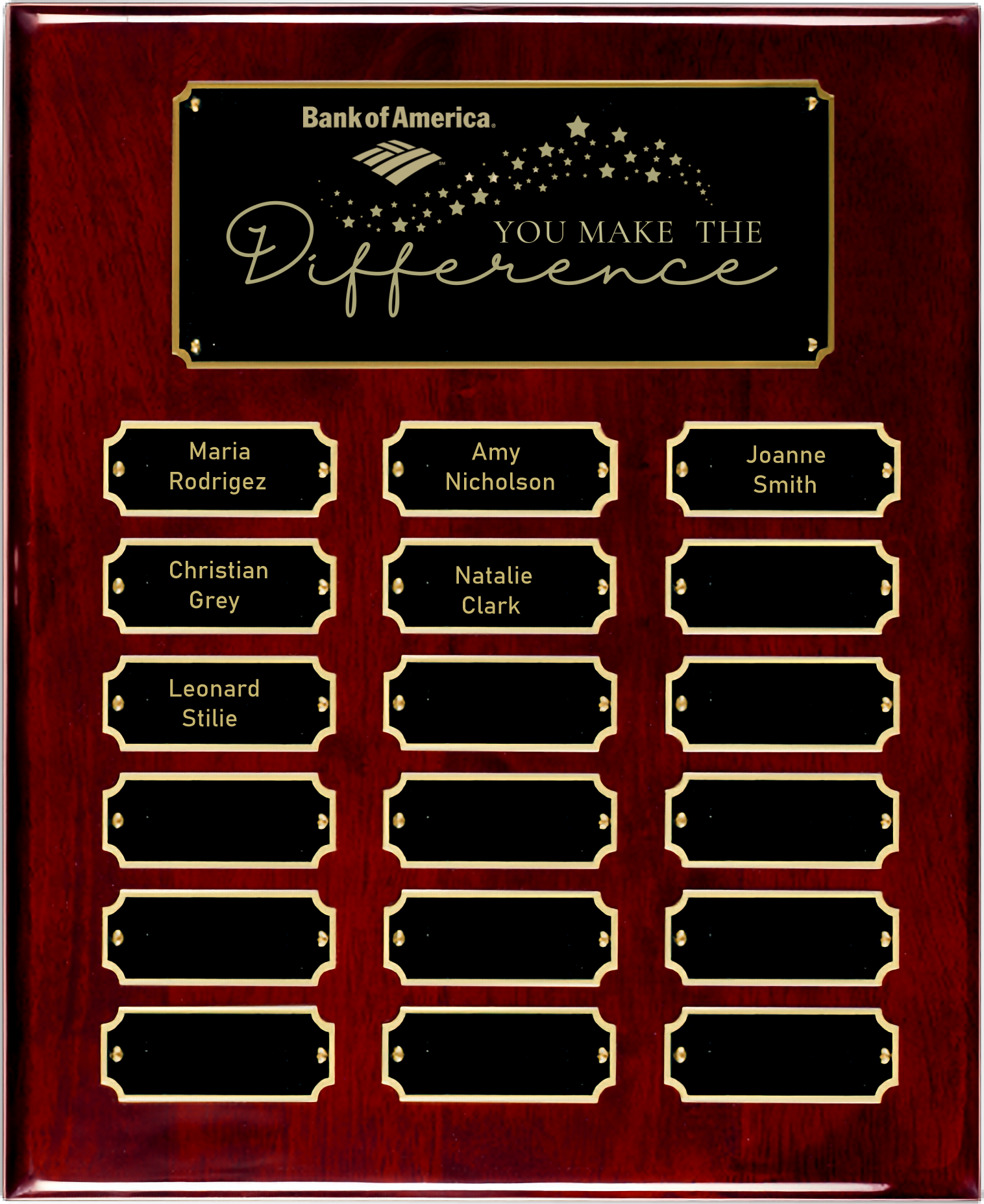 Rosewood Piano Finish 18 Plate Perpetual Plaque (10.5" x 13") 6