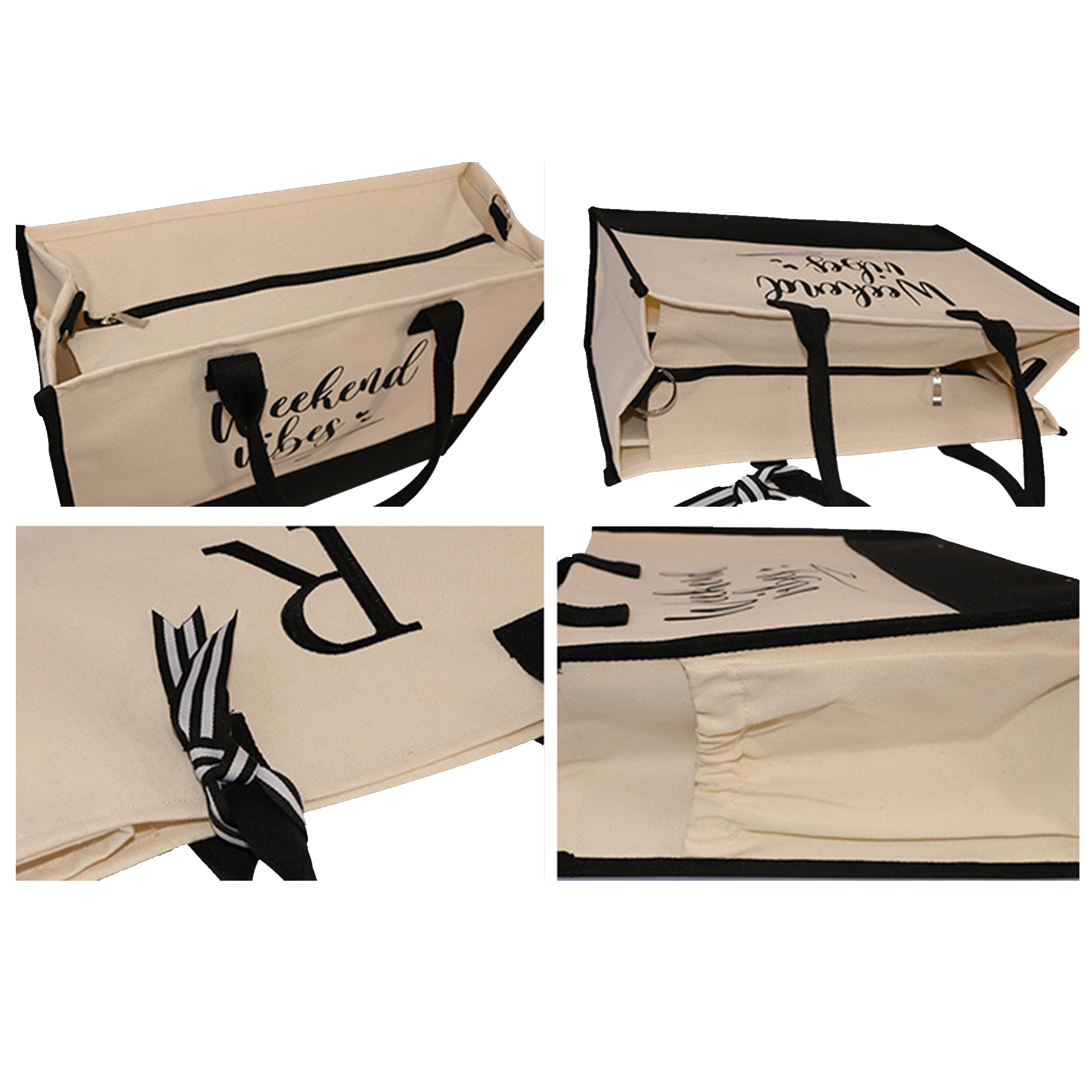Durable 2-in-1 Canvas Shoulder Tote Bag 2