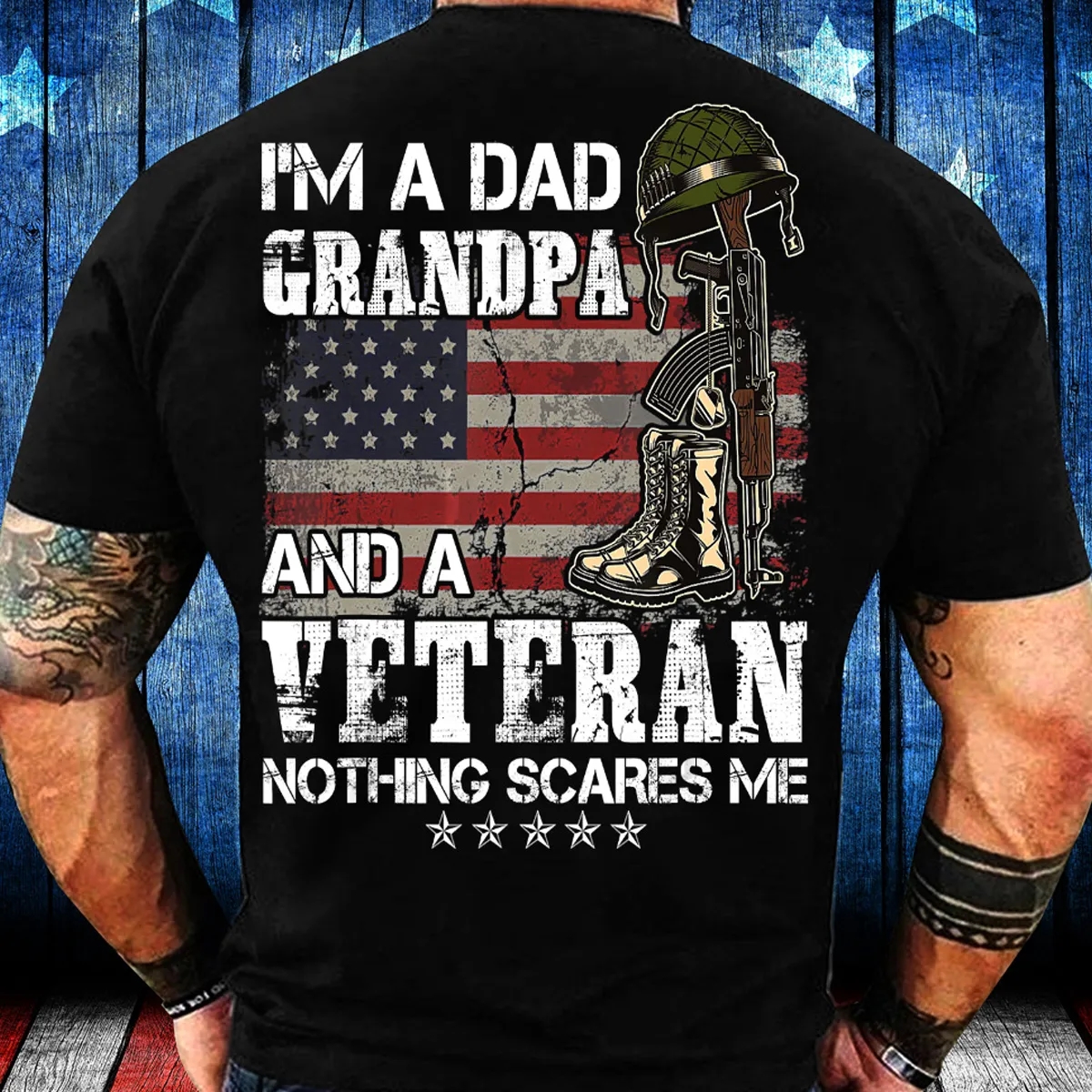 Unisex Patriotic Veteran Flag Graphic T Shirt 2
