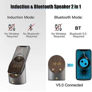 2 in 1 Wireless Induction Speaker With Digital Alarm Clock 2