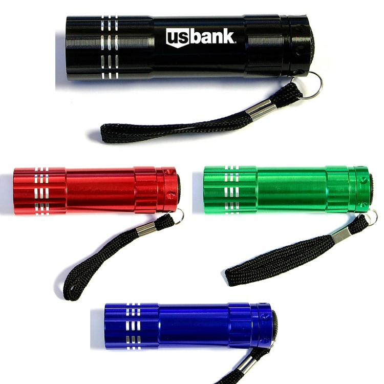 Metal 9 LED flashlight